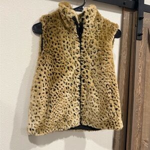 Leopard Print Faux Fur Vest